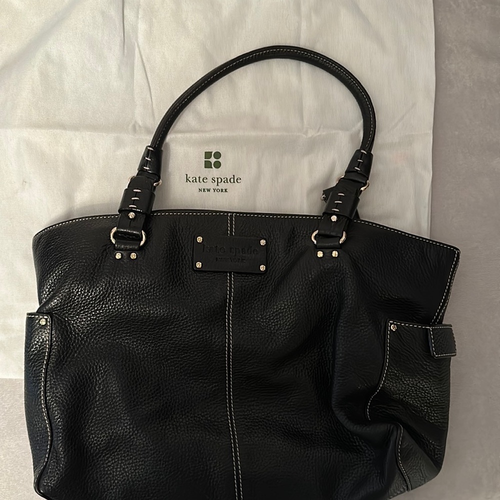 Kate Spade Black Leather Tote Bag
